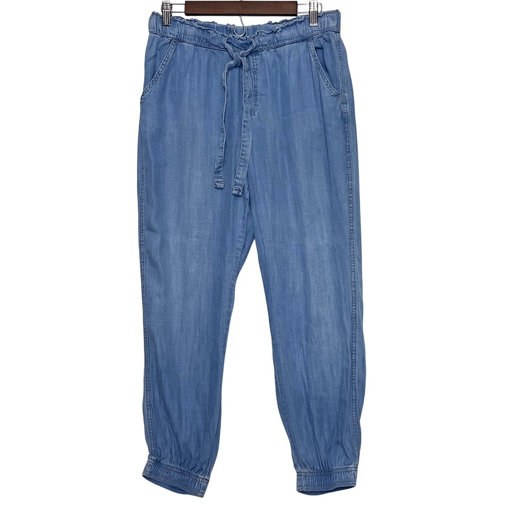 Knox Rose Blue Lyocell Chambray Paperbag Waist Harem Boho‎ Genie Pants Medium
